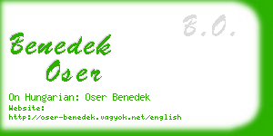 benedek oser business card